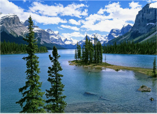 Lake mountains trees blue sky 8 - bob ross free wallpaper for desktop