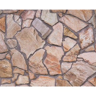 Stone wall brown tan white - a black border free wallpaper for tablet