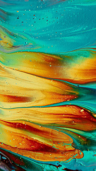 Blue yellow wave bubbles surface - david boyd free wallpaper for mobile