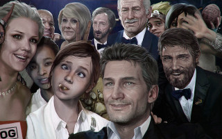 Faces painted suit tie woman - ultra realistic face free wallpaper