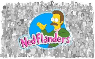 Cartoon character mustache crowd people - dennis flanders free wallpaper for desktop