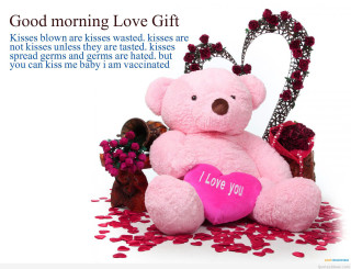 Pink teddy bear heart message - bright morning free wallpaper