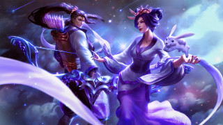 Couple people sky background clouds 3 - a rabbit free wallpaper