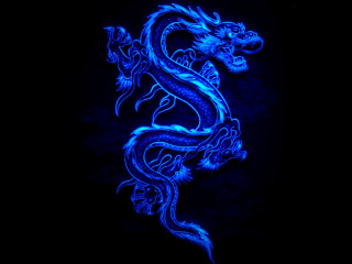 Blue dragon black background cloisonnism - dragon art free wallpaper