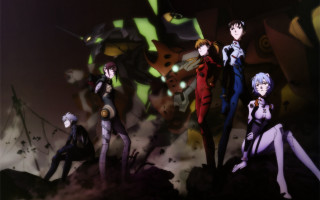 Anime characters giant object sky - a group of anime characters free wallpaper