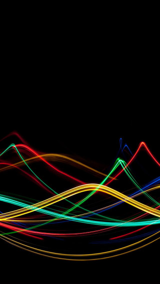 Mountain light streaks rainbow abstract - dynamic free wallpaper for mobile
