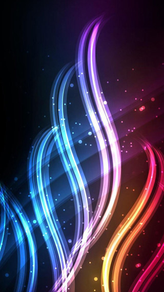 Colorful abstract background lines bubbles - neon color free wallpaper for mobile