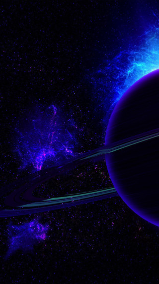 Blue purple space large object - a star in the background free wallpaper for mobile