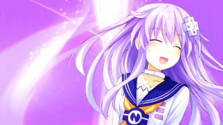 Anime girl white hair purple 4 - long white hair free wallpaper