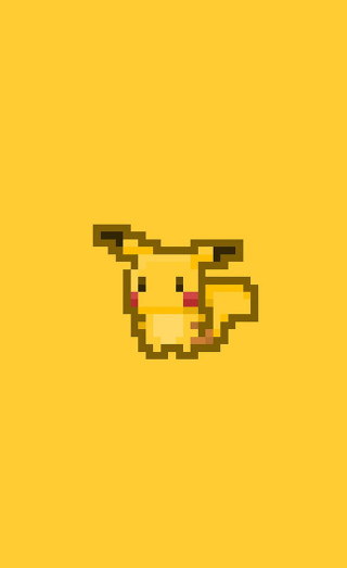 Yellow background pixeled dog head - free minimalism wallpaper