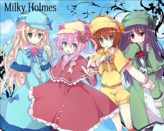 Girls dresses hats sky background - a sky background behind them free wallpaper