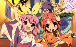 Anime girls building signs cellphone - sign free wallpaper