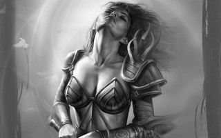 Woman costume sword halo neck - charlie bowater free wallpaper for desktop