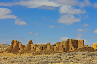 Large brown building desert field - large free wallpaper for desktop