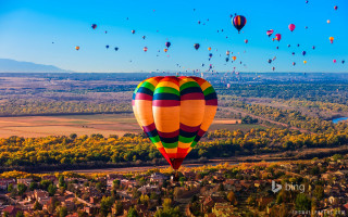 Hot air balloons city blue - hot air balloon free wallpaper