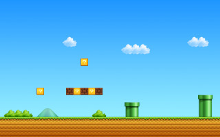 Platform pixelart blue sky mountain - 2 d game art free wallpaper for desktop