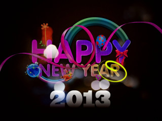 Happy new year 2013 colorful - a colorful design free wallpaper