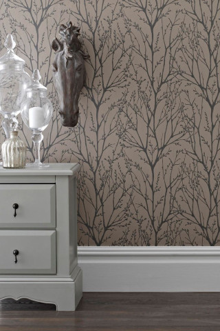 White dresser vase wallpapered wall 2 - a white dresser free wallpaper