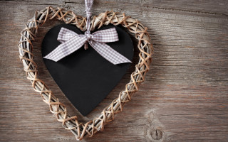 Heart shaped decoration bow wooden - a wooden table top free wallpaper