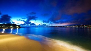 Beach water night sky clouds 2 - florence engelbach free wallpaper for desktop