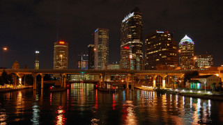 City skyline night bridge river 31 - free city wallpaper