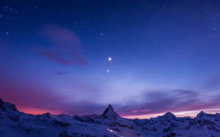 Mountain range star sky clouds - a star in the sky above free wallpaper