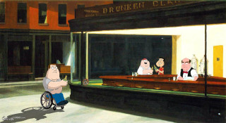 Cartoon man wheelchair bar three - classical free wallpaper