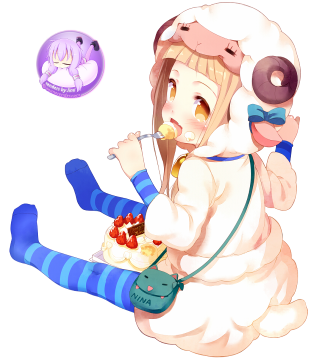 Girl eating cake sitting floor - animal free wallpaper for tablet