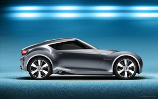 Futuristic car blue background lights - a black top free wallpaper for desktop