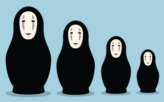 Spirited dolls painted faces group - the face free wallpaper