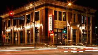 Building corner sign nighttime car - arthouse free wallpaper for desktop