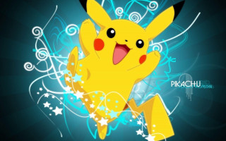 Cartoon pikachu blue background stars 3 - a blue swirl free wallpaper