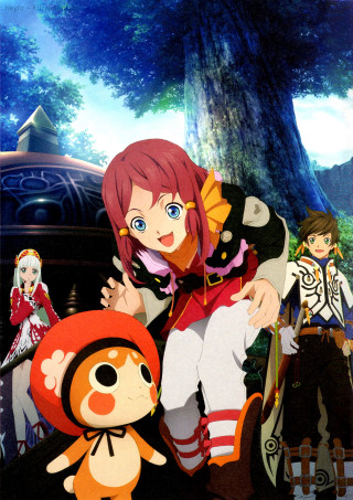 Anime characters tree bench stuffed - toyism free wallpaper for mobile