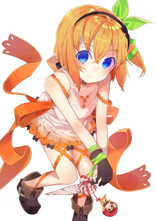 Girl blue eyes bow stool - her hip free wallpaper for mobile