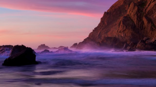 Rock formation ocean pink sky - sky in the foreground free wallpaper