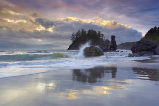 Beach rock formation wave shore - photograph free wallpaper for desktop