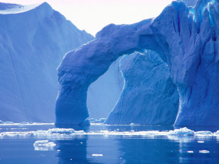 Large iceberg arch water area - iceberg free wallpaper