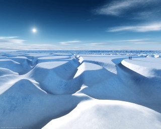Person snow field sun blue - space art free wallpaper