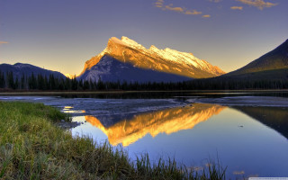 Mountain range reflection lake sunset 10 - ancell stronach free wallpaper
