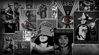 Collage posters red eye center - emory douglas free wallpaper