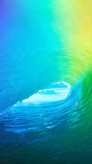 Wave ocean rainbow surfer surfboard - free aesthetic wallpaper