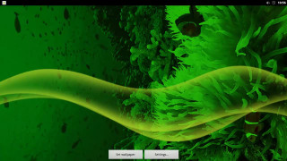 Computer green background yellow wave - global illumination free wallpaper for desktop