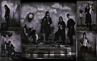 Group boys military gasmask clocks - post grunge free wallpaper