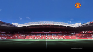 Soccer stadium red white field - ultra free wallpaper
