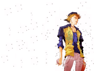 Mohawk man snowflakes white background - 2 d sprite free wallpaper