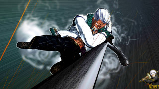 Man sword leaning smoking white - a pole free wallpaper for desktop