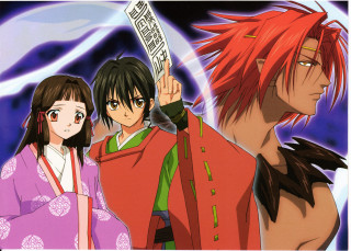 Anime characters group blue sky 5 - a blue background free wallpaper for desktop