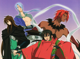 Anime characters purple sky background - a purple background free wallpaper