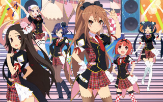 Anime girls stage crowd group - a group of anime girls free wallpaper