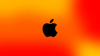 Apple logo red yellow black - the right side of the image free wallpaper